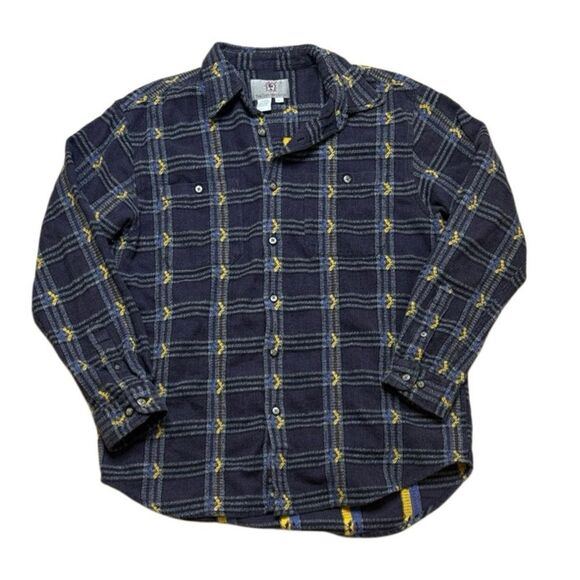 Territory Ahead L Men's Fantastic Weathered Vintage Art Woven Shirt Jacket Blue - Picture 2 of 6